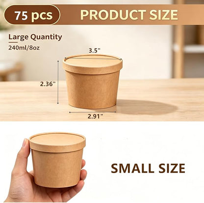 75 Pack 8oz Paper Soup Containers - Image 2