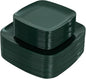 PULOTE 100PCS Green Plastic Plates - Green Square Disposable With Gold Rim - Include 50 Dinner 10inch, 50 Dessert 7.25inch Plates for Party&Christmas