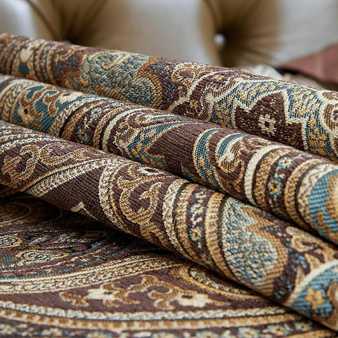 Luxury Vintage Design Table Runner 120 inches Long Embroidery Jacquard Fabric - Image 5