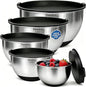 Deedro Mixing Bowls with Airtight Lids, Stainless Steel Mixing Bowls Set | 22 by Deedro
