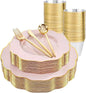 bUCLA 180PCS Pink Plastic Plates by BUCLA