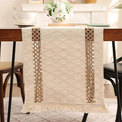 Boho Table Runner for House Decor 132 Inches Long Farmhouse Macrame Table - Image 5