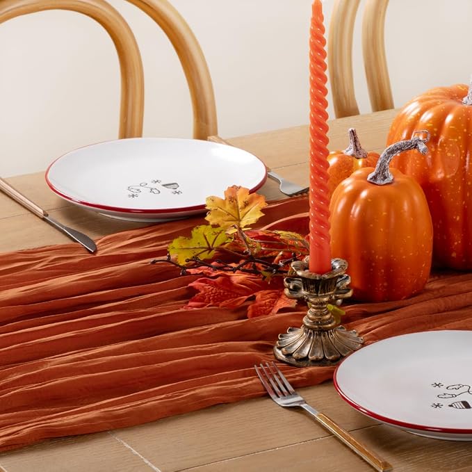 Terracotta Cheesecloth Table Runner 120 Inches 10 Ft Gauze Table Runner | - Image 7
