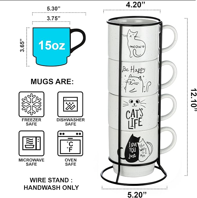 Signature Housewares Stackable Coffee Mug Tower Set - Image 2