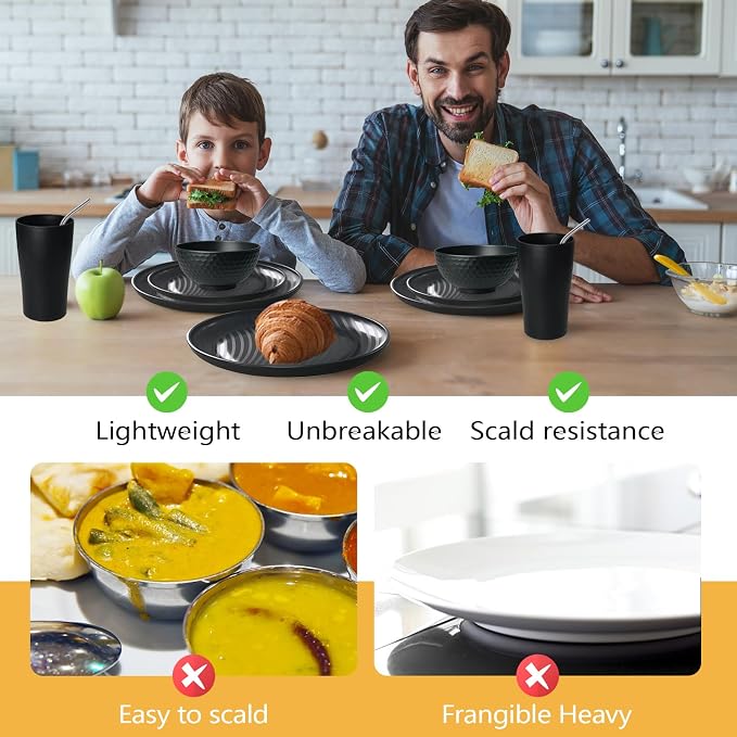 Teivio 32-Piece Plates and Bowls Sets - Image 4