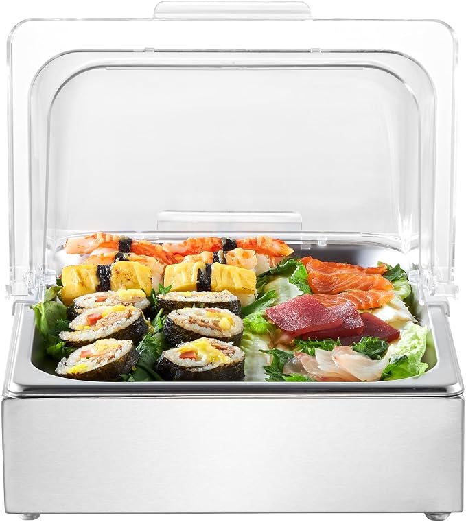 VEVOR Countertop Food Serving Display Container, 1 x 1/2 Pan Stainless Steel - Image 9