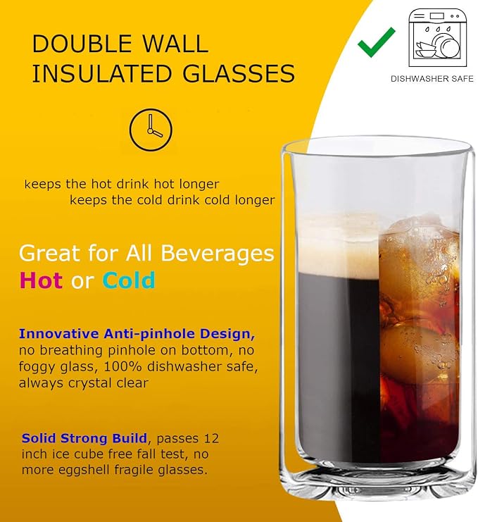Sun's Tea 13oz Ultra Clear Strong Double Wall Thermal Insulated Highball - Image 6