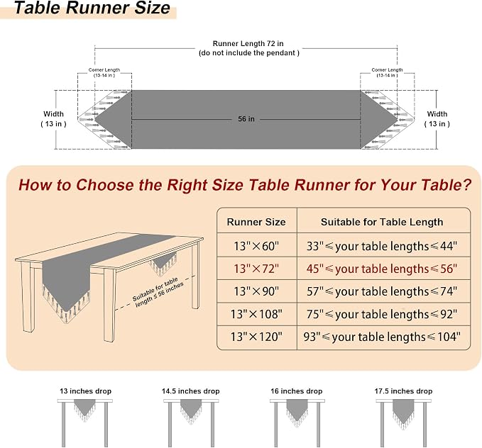 Loom and Mill Luxury Jacquard Damask Table Runner 72 Inches Long, 13x72 inch - Image 2