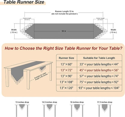 Loom and Mill Luxury Jacquard Damask Table Runner 72 Inches Long, 13x72 inch - Image 2