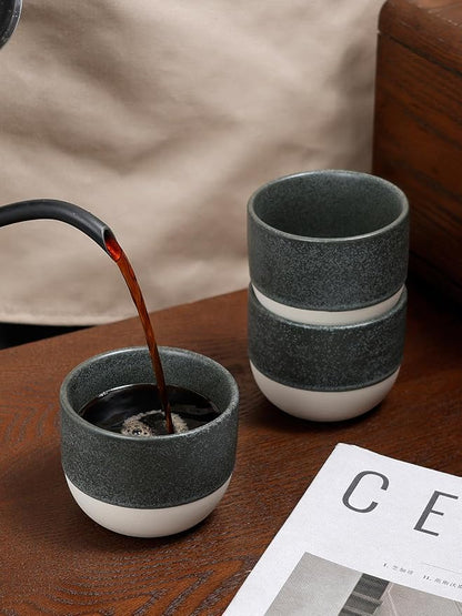 4oz Espresso Cups Set of 4, Ceramic Demitasse Coffee Cups - Image 7
