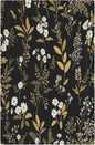 Light Switch Cover Black/Gold Boho Botanical Floral Rustic Flowers Wall Plate Cover 1 Gang Blank No Device Decorative Outlet Covers Electrical Switchplate for Bathroom Kitchen Decor