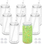 16 oz Plastic Snow Globe Tumbler, 8 Pack Double Wall Snowglobe Tumbler by Micellwuu