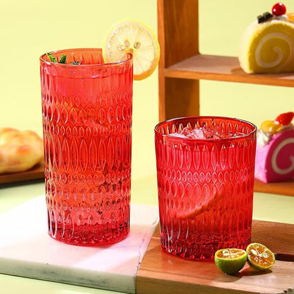 Loivttvv Glassware Drinking Glasses Set of 8, 14 oz Highball Glasses & 10 oz - Image 7