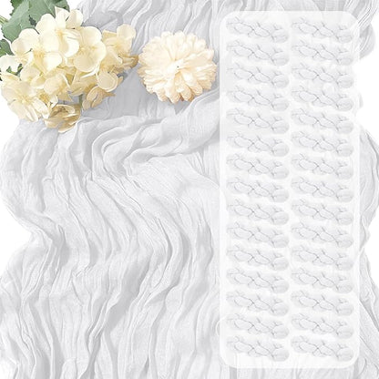 30 Pack White Cheesecloth Table Runner 17 x 108 inch Cheese Cloth Table Runners by Yorcari