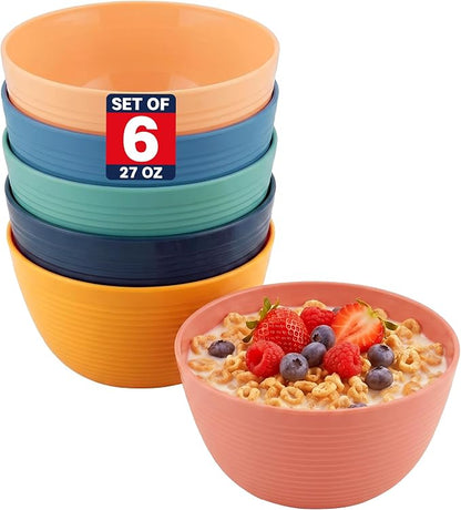 Plastic Bowls Kitchen Set for Cereals, Soup – Salad Bowl Set of 6 for Hot Cold by Unknown