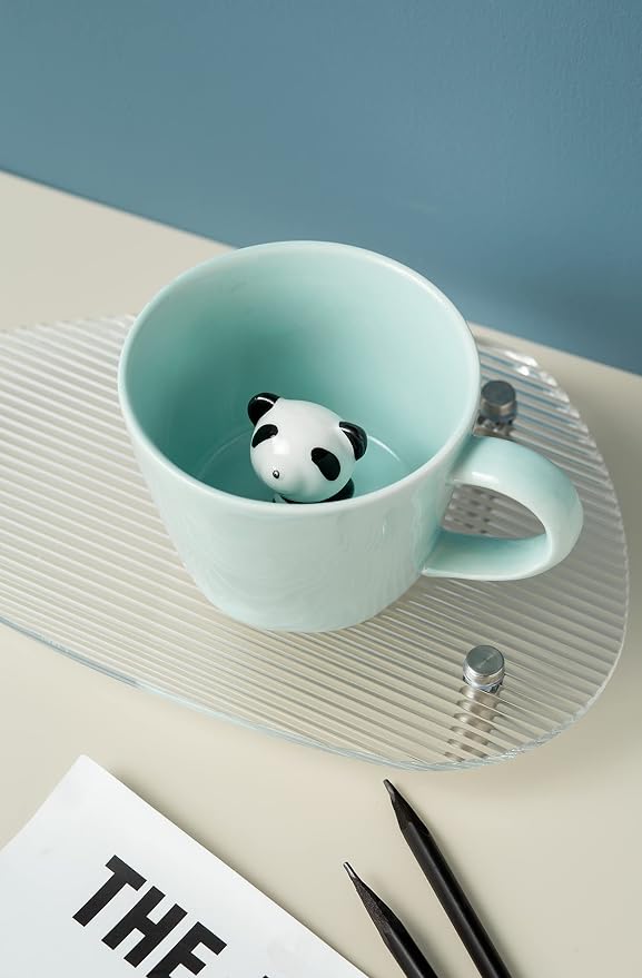 DIHOclub Panda Ceramic Cup Hidden 3D Animal Inside Mug, Cute Cartoon Handmade - Image 4