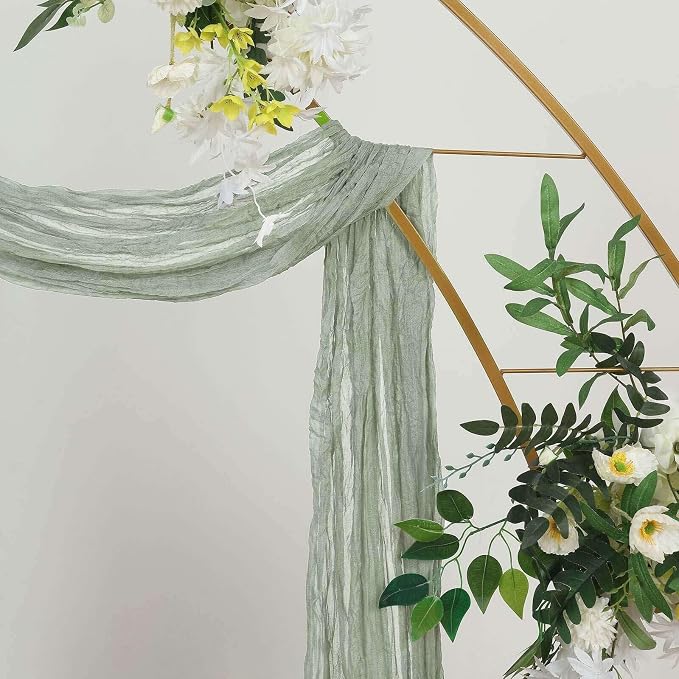 Efavormart 20ft Dusty Sage Gauze Cheesecloth Wedding Arch Drapery Fabric - Image 6