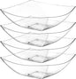 Posh Setting - Clear Plastic Serving Bowls (64oz - 4 Pack) Square, Disposable, Candy & Fruit Bowls for Party Table, Candy Containers