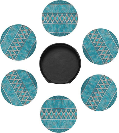 6 Pcs Silver Santa Southwest Turquoise Arizona Desert Western Lodge Leather - Image 7