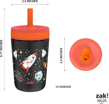 Zak Designs Spaceships Kelso 12oz Stainless Steel Leak-Proof Toddler Cup - Image 7
