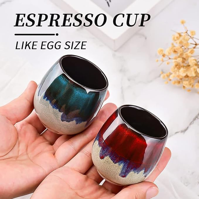 3 oz Ceramic Mini Espresso Cups Set of 4, Morandi Color - Image 5