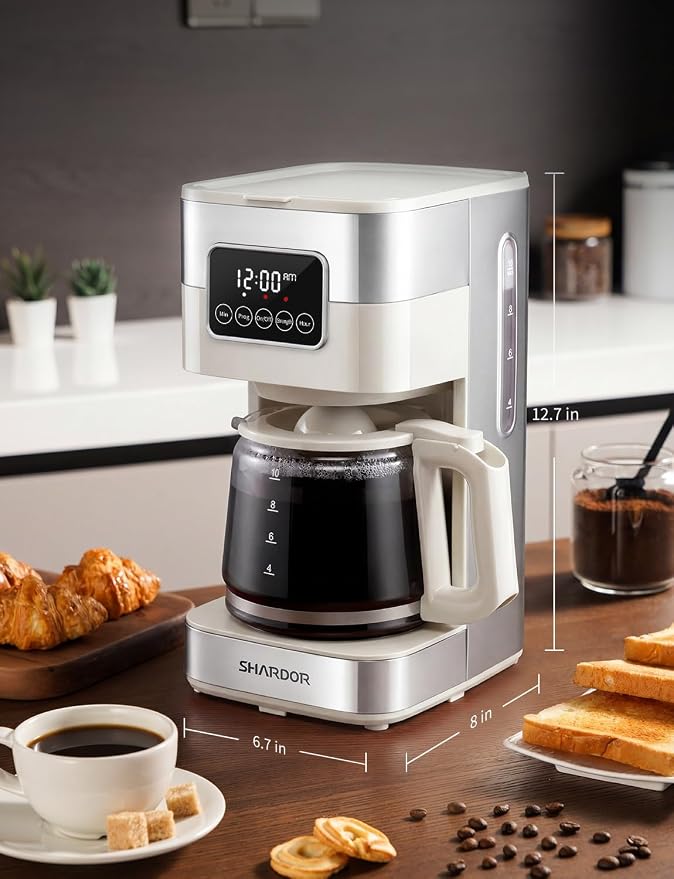 SHARDOR 10-Cup Programmable Coffee Maker, Regular & Strong Brew Drip Coffee - Image 8