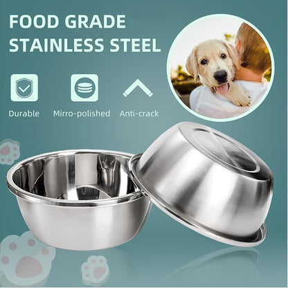 WRINGKIT 2 Pack Large Dog Bowls, 1.5 Gallons Deep Stainless Steel Water Food - Image 2