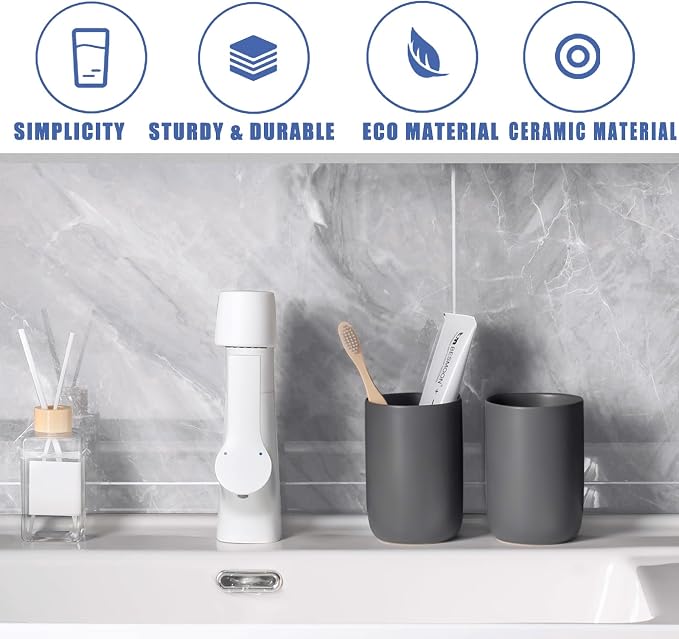 Matte Grey Toothbrush Holders for Bathrooms - Image 6