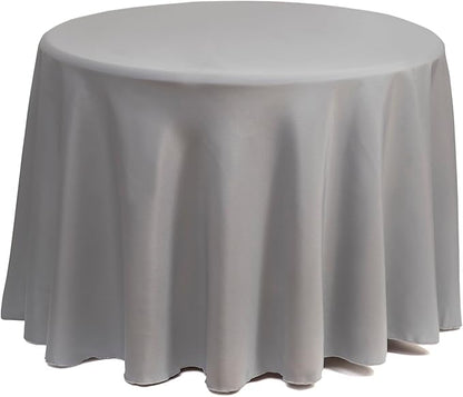 Gee Di Moda Round Tablecloth - 108 Inch Charcoal Round Table Cloth for 48 to 72 Inch Round Tables - Heavy Duty Washable Fabric - for Buffet Table, Holiday Party, Dinner, Wedding & Baby Shower