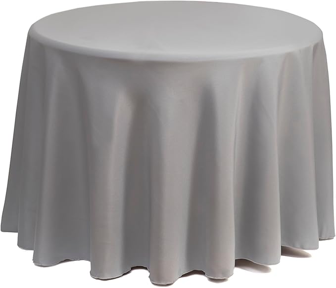 Gee Di Moda Round Tablecloth - 90 Inch Charcoal - Heavy Duty, Wrinkle-Resistant, Machine Washable - Ideal for 30 to 60 Inch Round Tables, Perfect for Buffet, Dinner, Wedding & Baby Showers