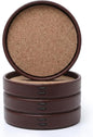Leather Coasters Set of 4, Premium Bar Coasters by LIITON