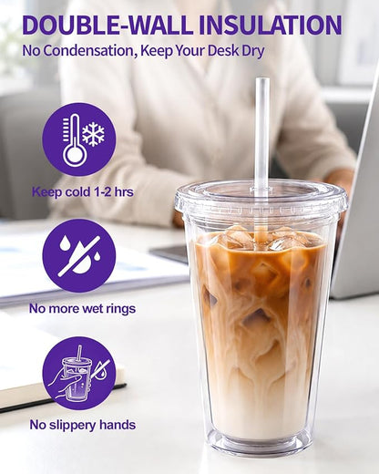Zukro Clear Double Wall Plastic Tumbler - Image 2