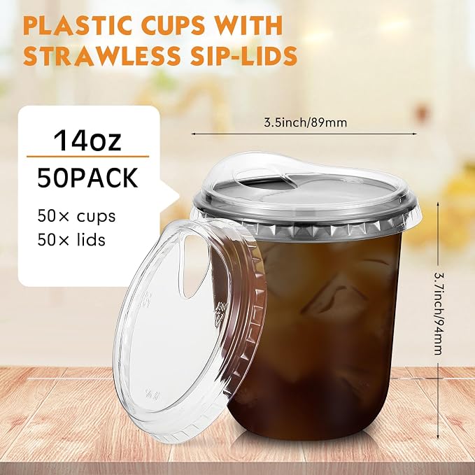 Baderke 50 Pcs Round Bottom Plastic Cups - Image 3