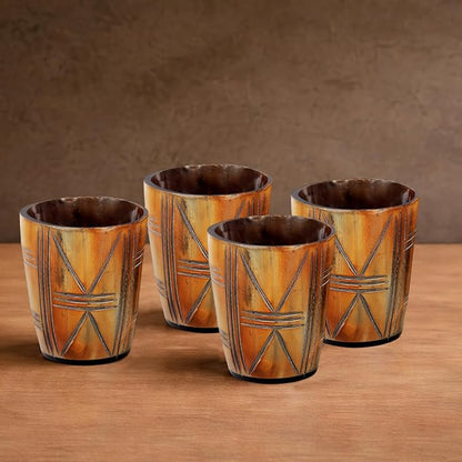 Handicrafts Home Viking Horn Shot Glasses Set of 4, Handmade Natural Ox Horn - Image 6