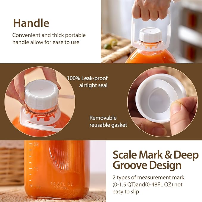 CUCUMI 1 Pack 64 Oz Glass Milk Bottle - Image 5