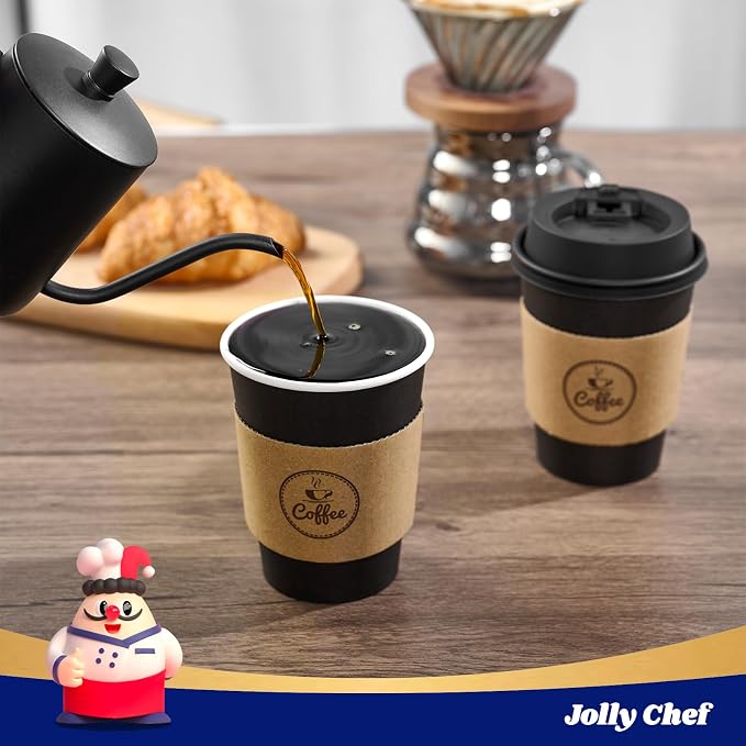 JOLLY CHEF 100 Pack 12 oz Coffee Cups - Image 4