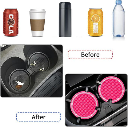 Car Coasters, 4 Pack Universal Vehicle Bling Car Coaster, Rhinestone Coaster - Image 4