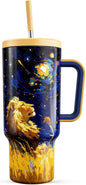 Meoky 40 oz Tumbler with Handle and Straw: Stainless Steel Insulated Tumbler by MEOKY