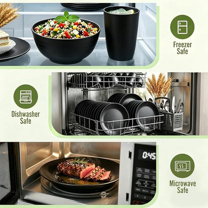 Kitchen Wheat Straw Dinnerware Set 40 PCS Dishes Sets - Image 6