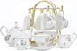 CHENP.HMC Porcelain Ceramic 22-Piece Tea Set, Teapot and Cup Set, 30.7 Ounces, for 6, Gift Sets, Tea or Coffee Lovers, Wedding, Birthday
