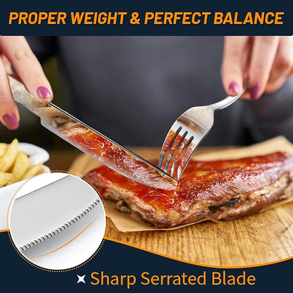 NICE KITCHEN Silverware Set, 40 Piece Heavy Duty Silverware Cutlery Sets | - Image 5