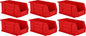Hudson Exchange 11" x 5-1/2" x 5" (6 Pack) Plastic Stackable Storage Bin and Hanging Container, Red