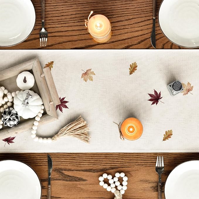 Artoid Mode 210 GSM Fall Table Runner 13x48 Inch Home Party Decor | Watercolor - Image 4