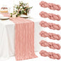 6 Pack Dusty Pink Cheesecloth Table Runner 22x120 Inch Gauze Table Runners | by Fwxdbwyl