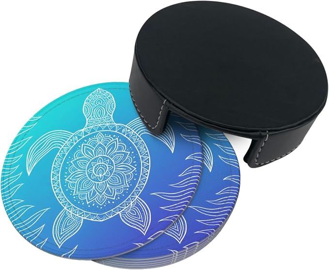 6 Pcs Leather Coasters for Drinks - Image 4