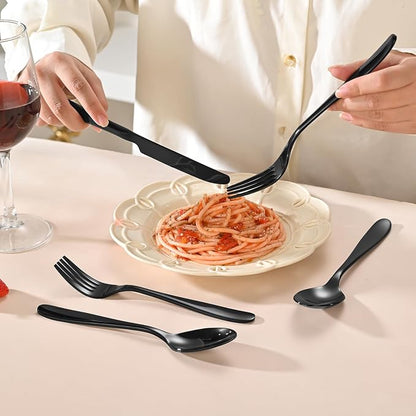 20-Piece Black Silverware Set, Flatware Set - Image 6
