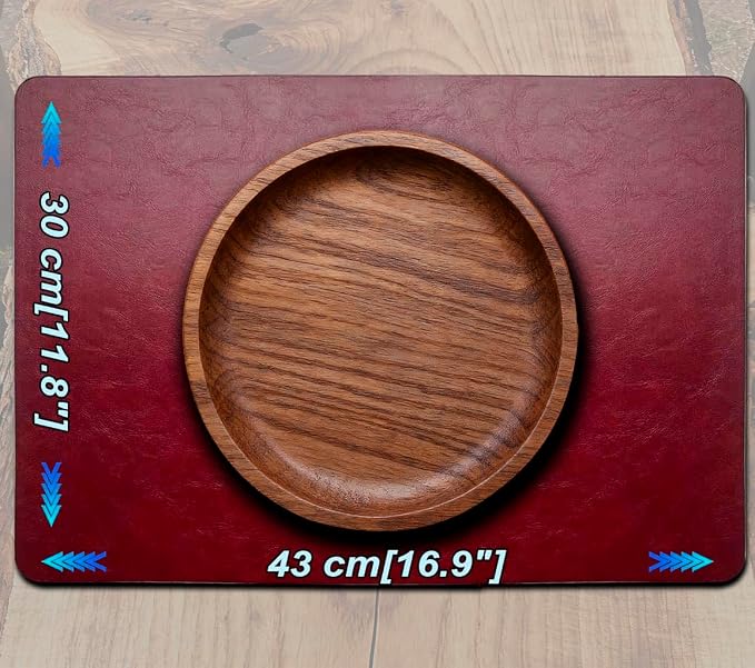 Classic Red Leather Effect Placemats Set of 6, Vinyl Faux Leather Place mats - Image 7