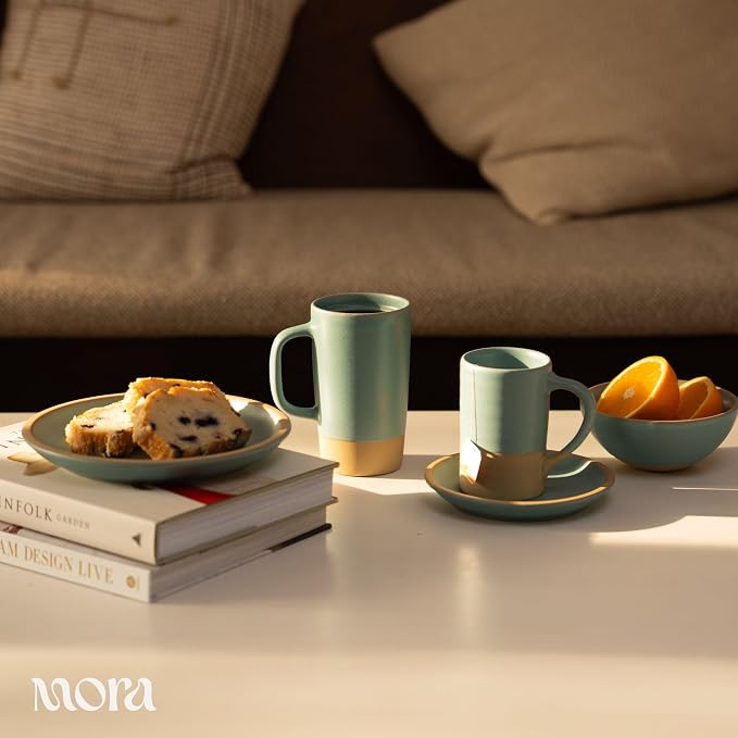 MORA Ceramics Tea Cup with Loose Leaf Infuser, Spoon and Lid, 12 oz, Microwave - Image 5