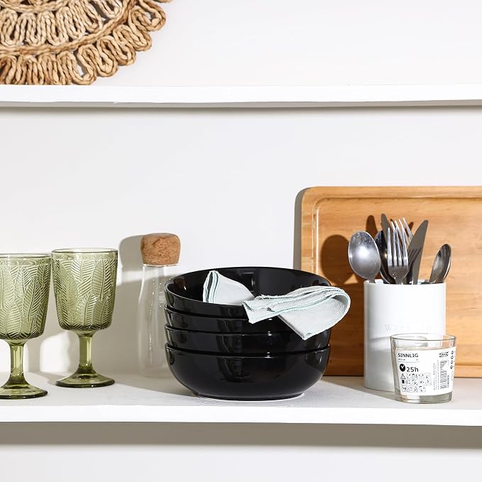 Selamica Ceramic Pasta Bowls Set of 4, Large Salad Bowl - Image 7