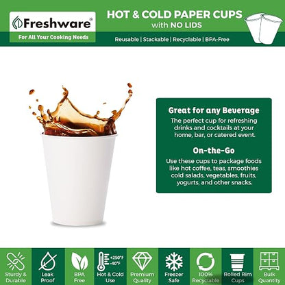 Freshware Coffee Cups 8 oz Disposable Paper Cups - Image 2